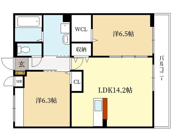 ＪＲ三山木駅 徒歩6分 3階の物件間取画像